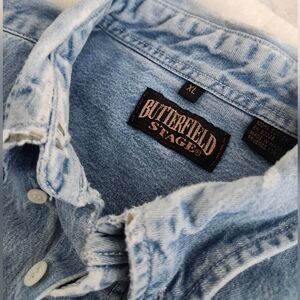Vintage Butterfield Stage lightweight denim shirt jacket Western